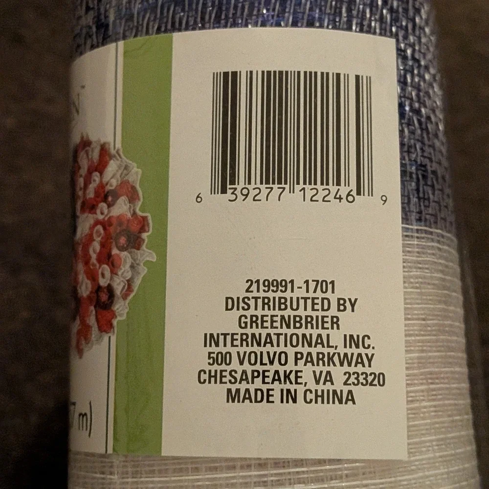 Floral Garden Patriotic Red White Blue Decorative Mesh 6in x 5yd 219991-1701 NEW